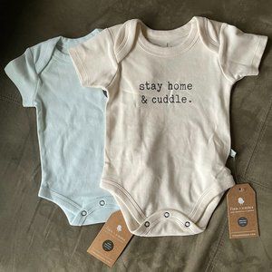 Two Emma & Fin Organic Cotton Onsies 0-3mo
